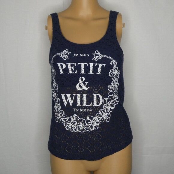 BSK Bershka Petit & Wild French Knit Tank Top Cami - Picture 2 of 5